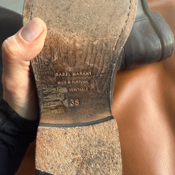 Isabel Marant Womens EU 38 Black Leather Riding Boots - Picture 10 of 12